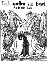 Titelblatt Rechtsquellen von Basel Stadt und Land von Johannes Schnell