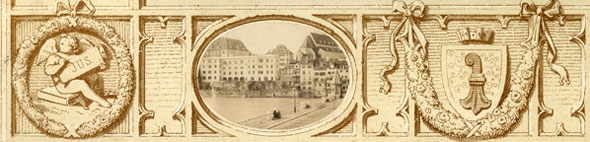 Ausschnitt aus dem Erinnerungsblatt an das 400j&auml;hrige Jubil&auml;um der Universit&auml;t 1860, Bild: StaBS BILD-15-325